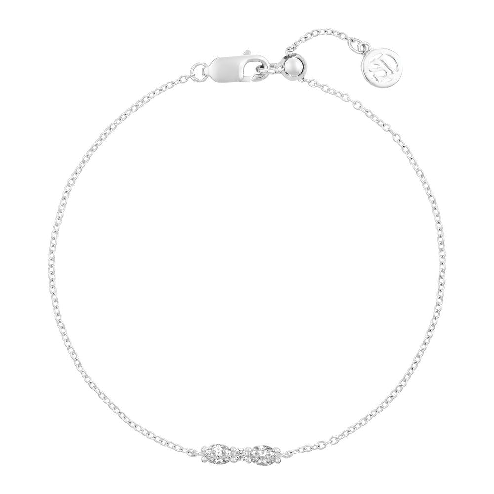 Ellera Ovale Silver Bracelet w. Zirconia