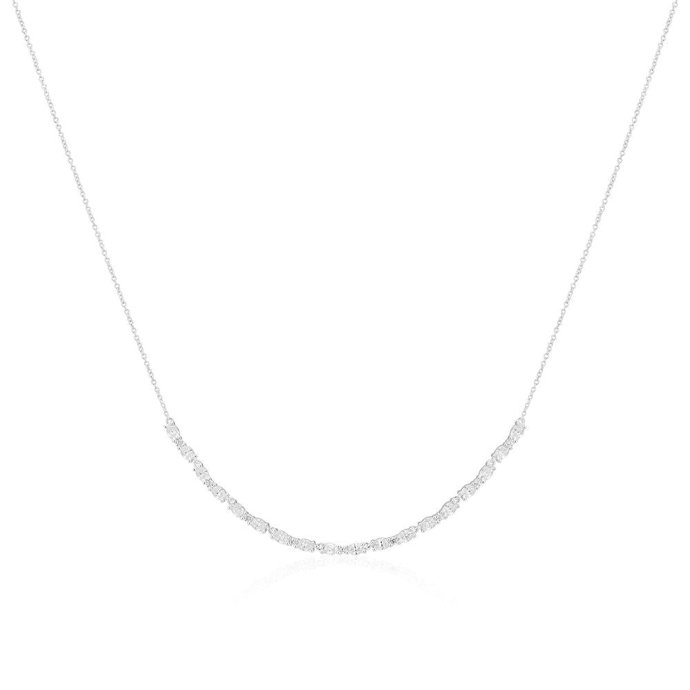 Ellera Ovale Silver Necklace w. Zirconia