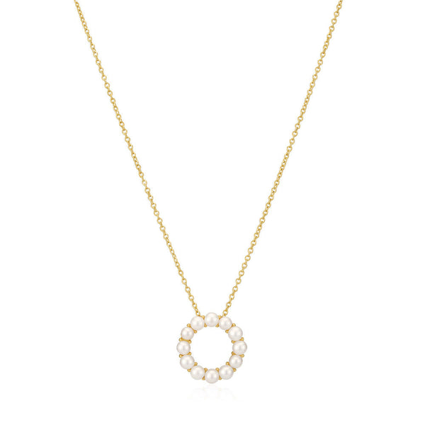 Biella Altro Perla 18K Gold Plated Necklace w. Pearls