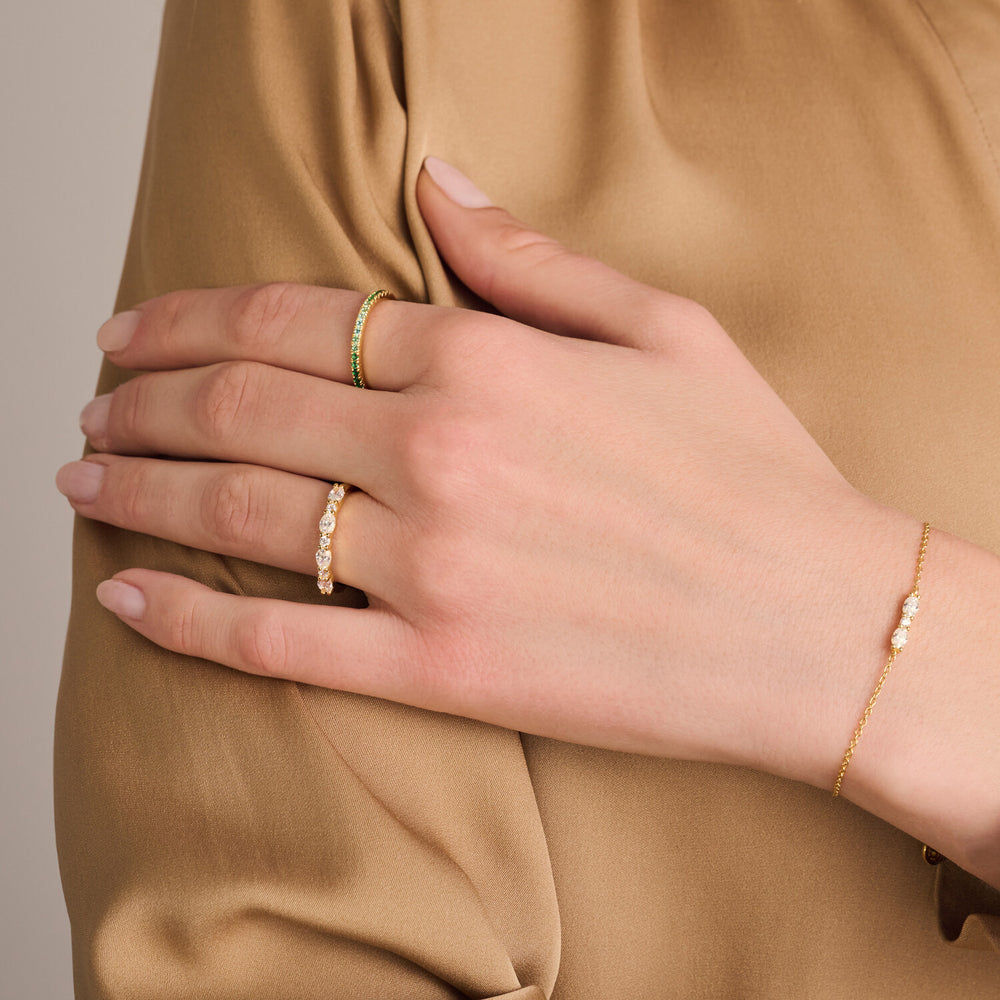 Ellera Ovale 18K Gold Plated Bracelet w. Zirconia