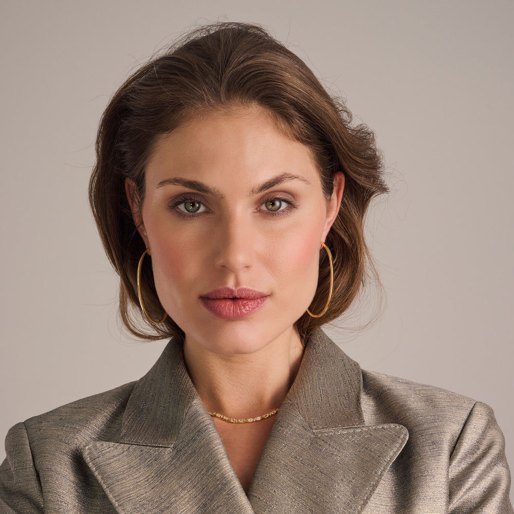 Ellisse Pianura Grande 18K Gold Plated Hoops