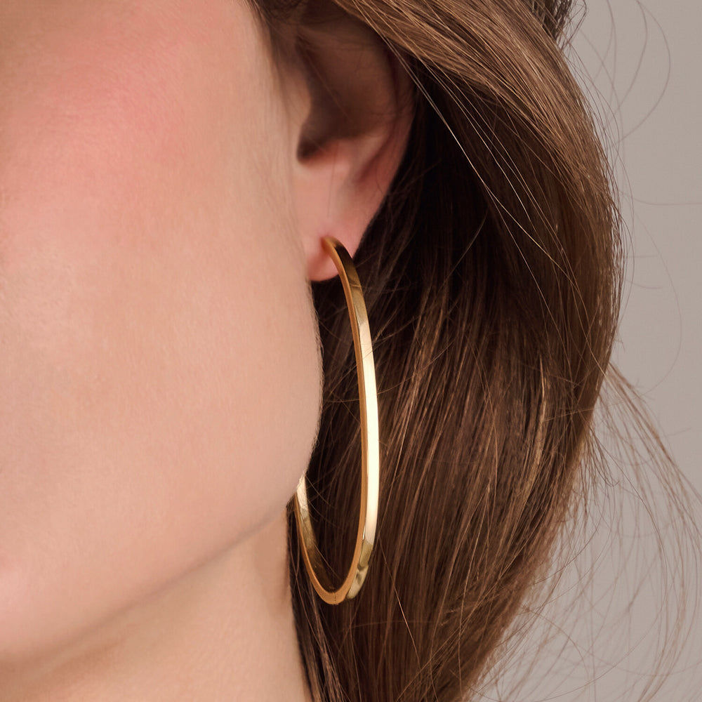 Ellisse Pianura Grande 18K Gold Plated Hoops