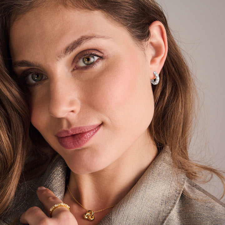 Belluno Parvus 18K Forgyldt Hoops m. Zirkoner