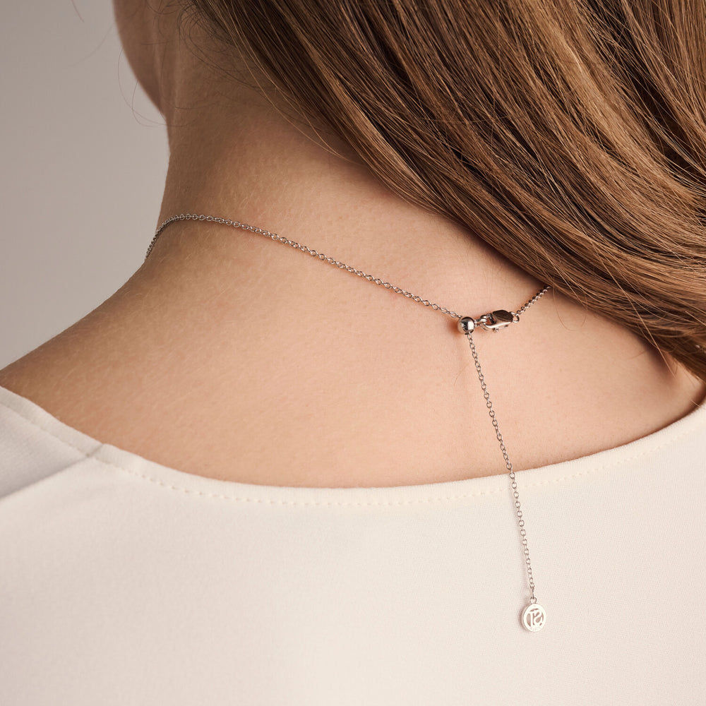 Ellera Ovale Piccolo Silver Necklace w. Zirconia