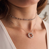 Biella Perla Silver Necklace w. Zirconia & Pearl