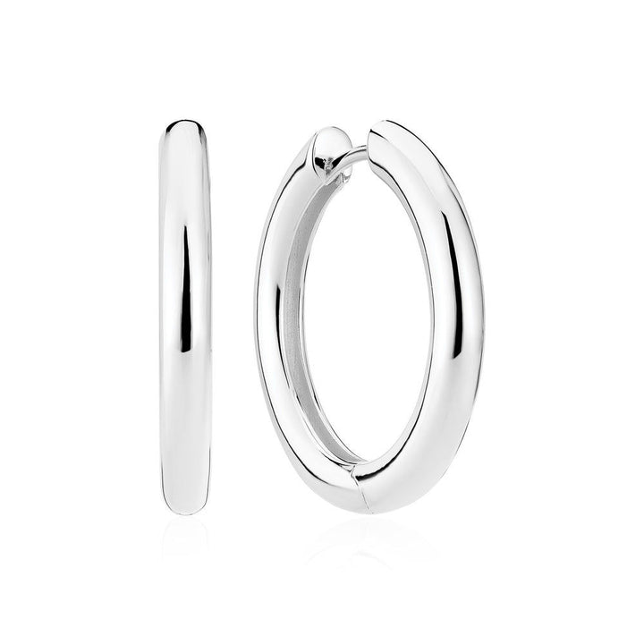 Carrara Pianura Large Silver Hoops