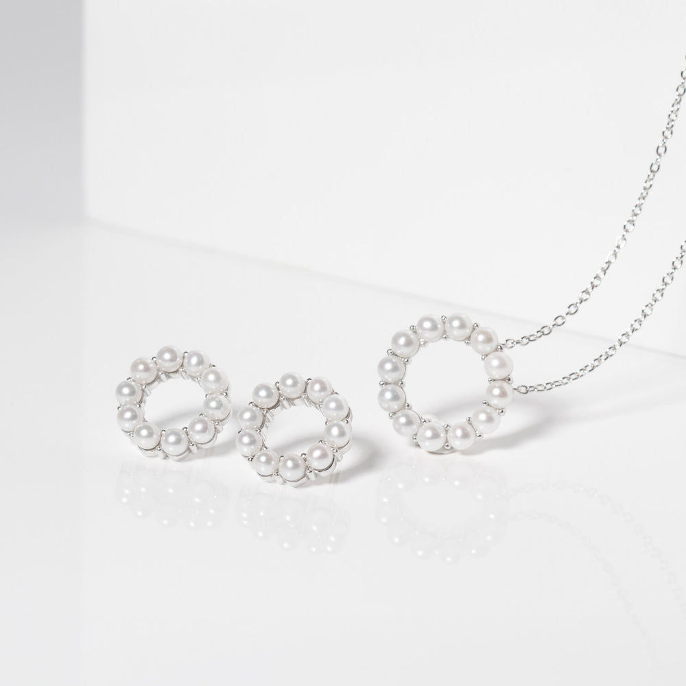 Biella Altro Perlea Sølv Halskæde m. Perler