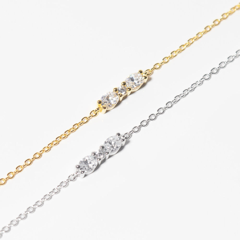 Ellera Ovale 18K Gold Plated Bracelet w. Zirconia