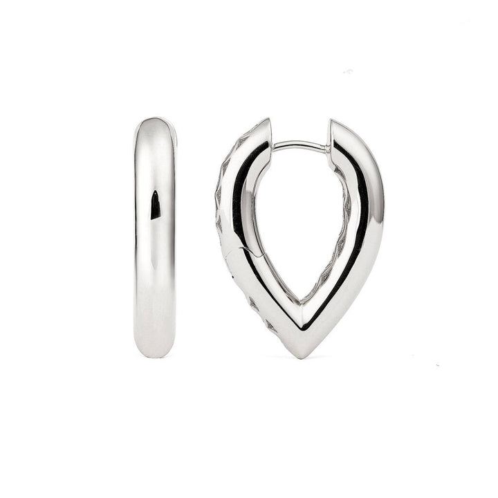 Drop Link Medium Plain (25 mm) 18K Whitegold Hoops
