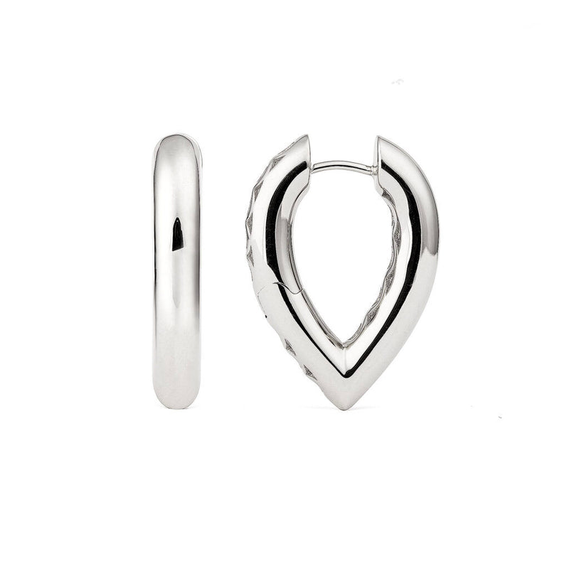 Drop Link Medium Plain (25 mm) 18K Whitegold Hoops