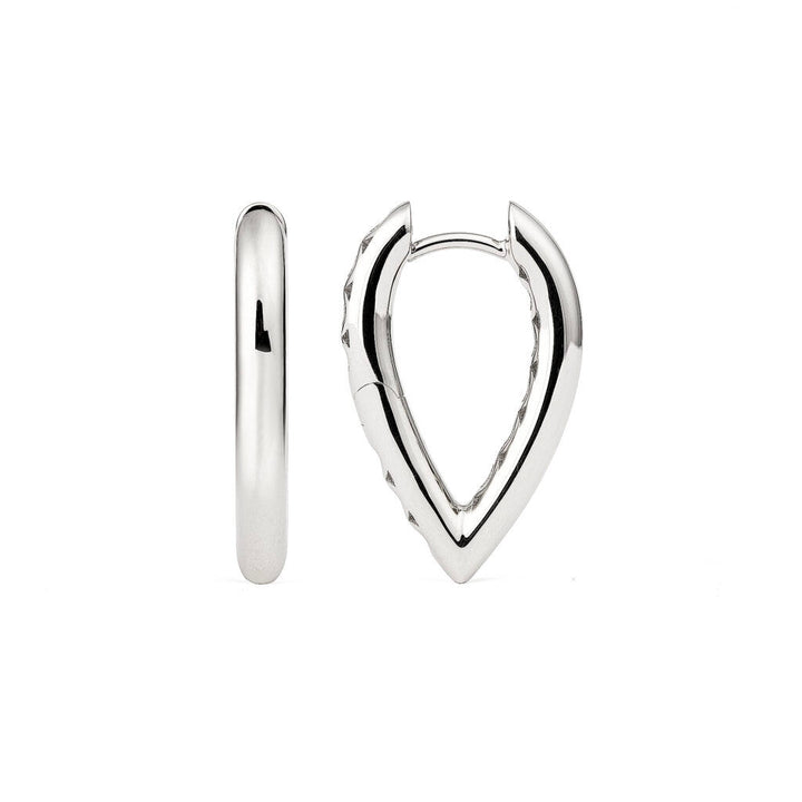 Drop Link Small Plain (21 mm) 18K Whitegold Hoops