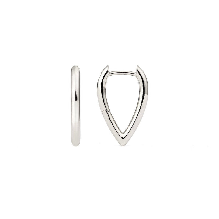 Drop Link Mini Plain (18 mm) 18K Whitegold Hoops