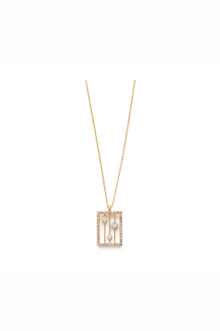 Pave Drift 14K Gold Necklace w. Diamond
