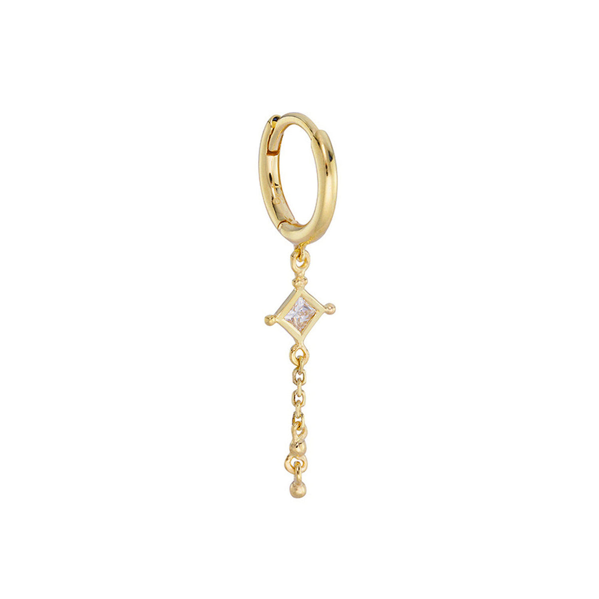 Dala Diamond Lucky Lumen Clicker 9K Gold Hoop w. Diamond