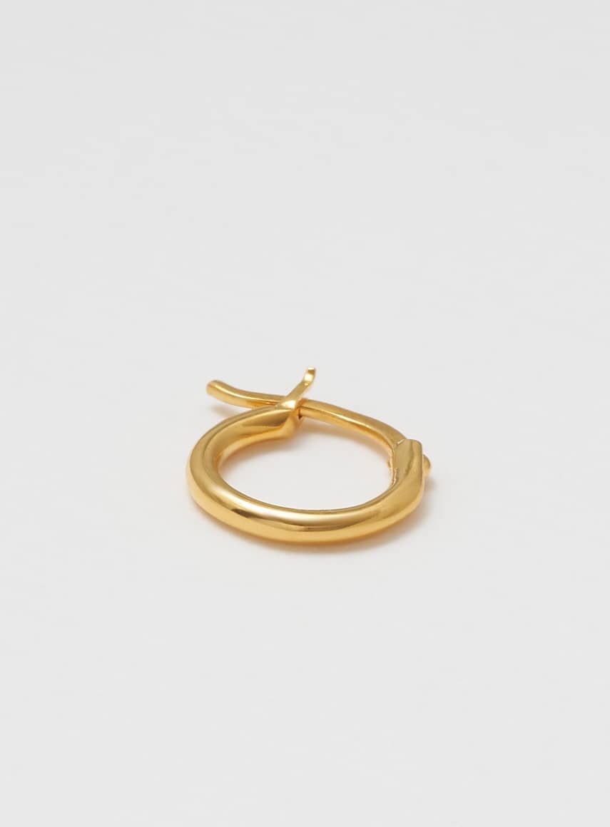 Wire Shiny 14K Gold Plated 12 mm Hoop