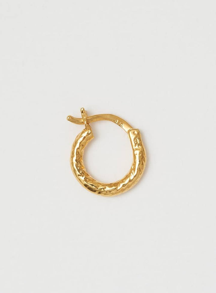Wire Structured 14K Gold Plated 12 mm Hoop