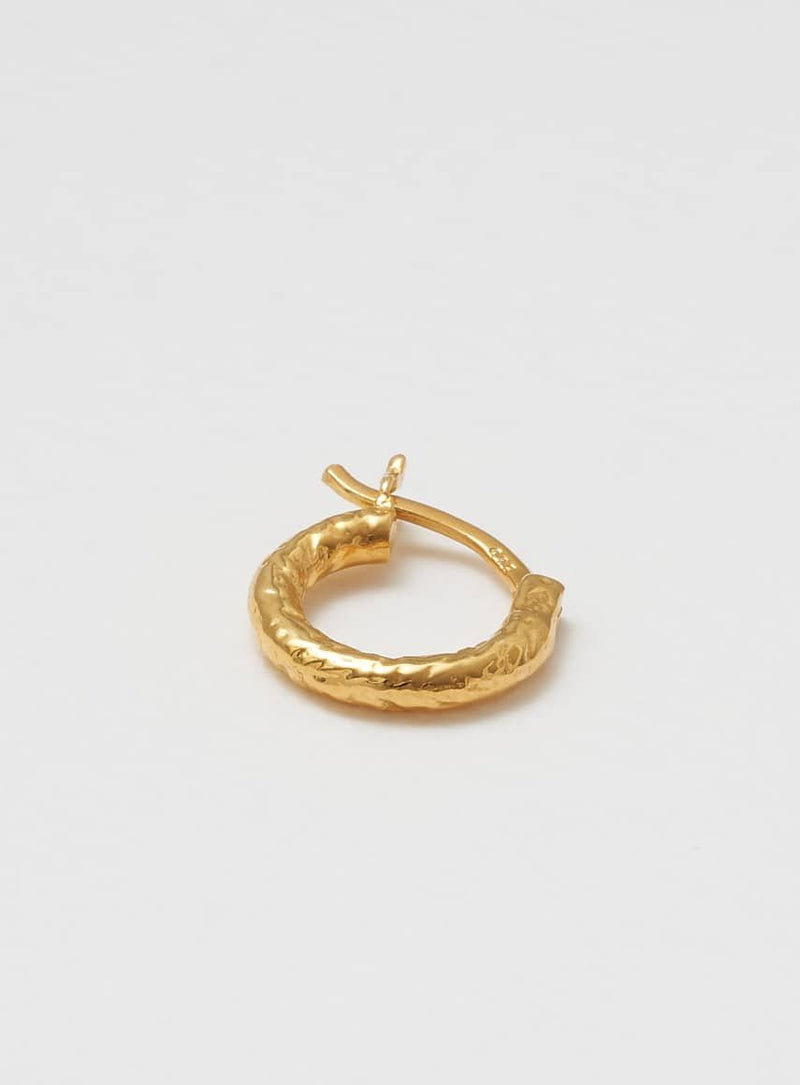 Wire Structured 14K Gold Plated 12 mm Hoop