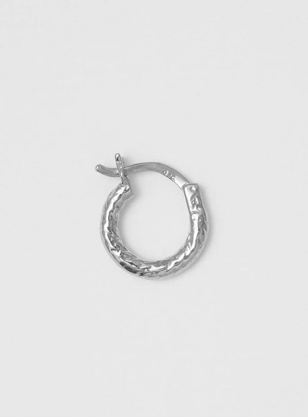 Wire Structured Silver 12 mm Hoop