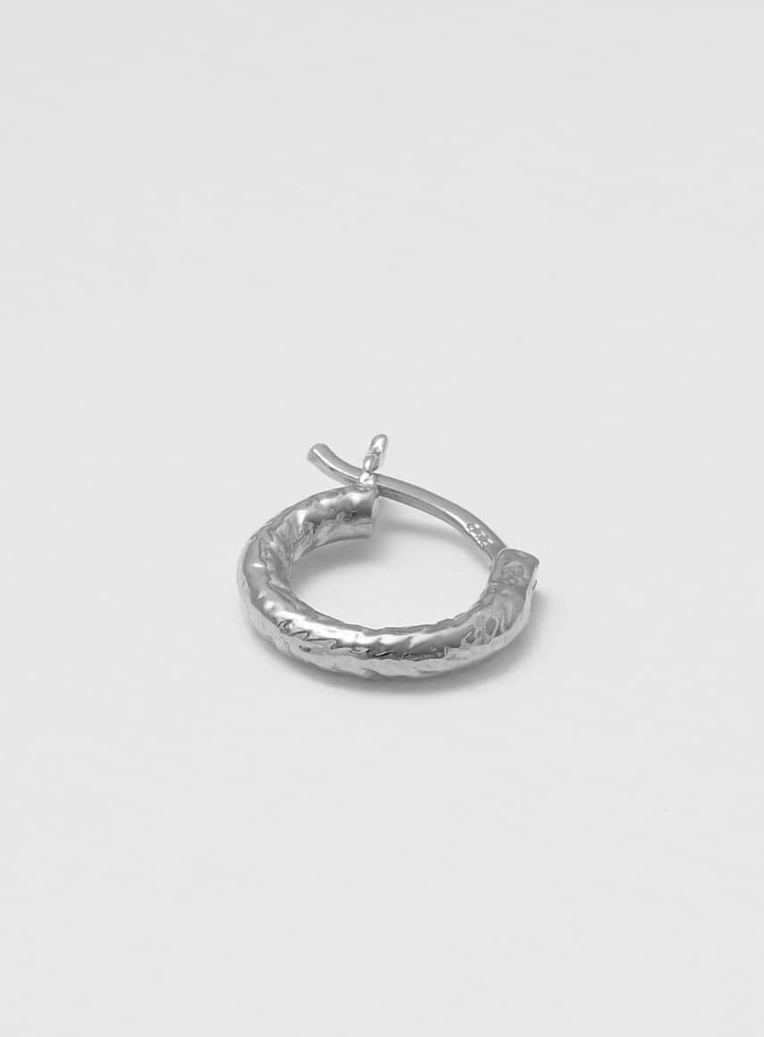 Wire Structured Silver 12 mm Hoop