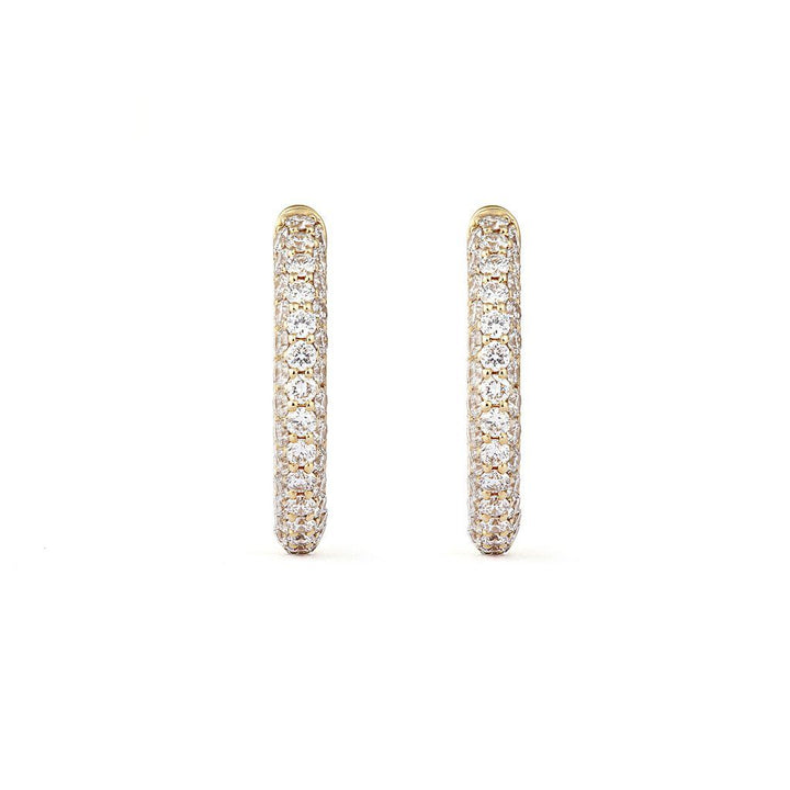 Klassische 18mm Pavé-Hoops aus 18 K Gold I Diamanten