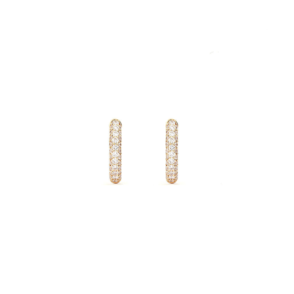 Absolute Mini (Slim) 18K Gold Hoops w. Diamonds