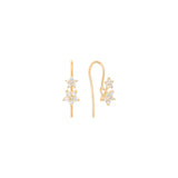 Shooting Stars hook 18K Gold Earrings w. Diamonds