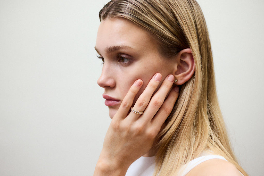 Cut Eternity 14k or 18k Gold Ring w. Lab-Grown Diamonds