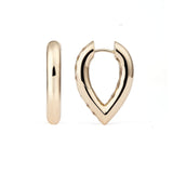 Drop Link Medium Plain (25 mm) 18K Gold Hoops