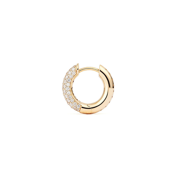 Absolute Small (Tight) 18K Gold Hoops w. Diamonds