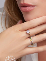 Purple Sapphire Hex 14K Gold Ring