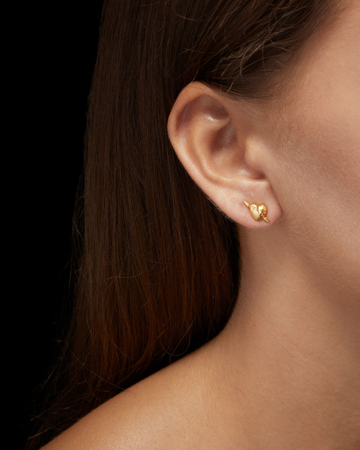 Tuvstarr's Heart Gold Plated Stud