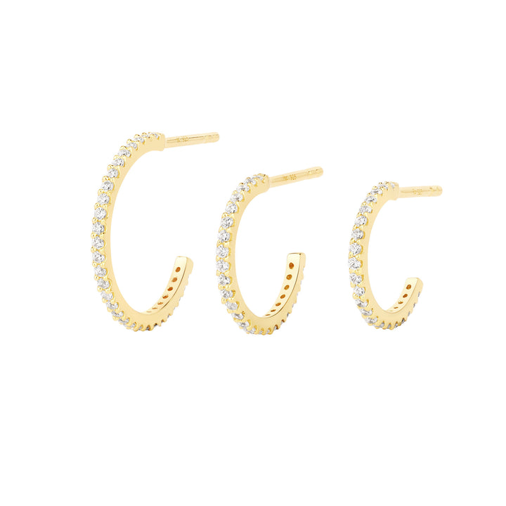 Mini 10mm Gold Vermeil Hoops w. Zirkonia