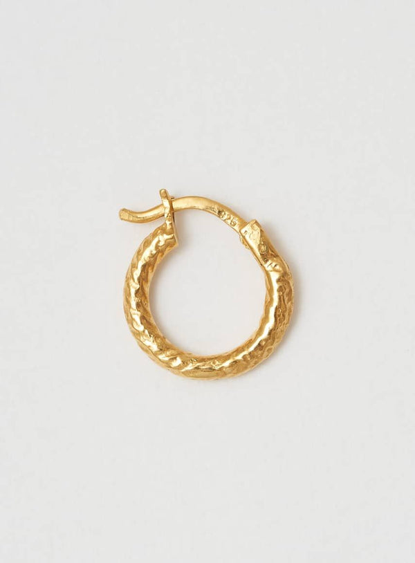 Wire Structured 14K Gold Plated 14 mm Hoop