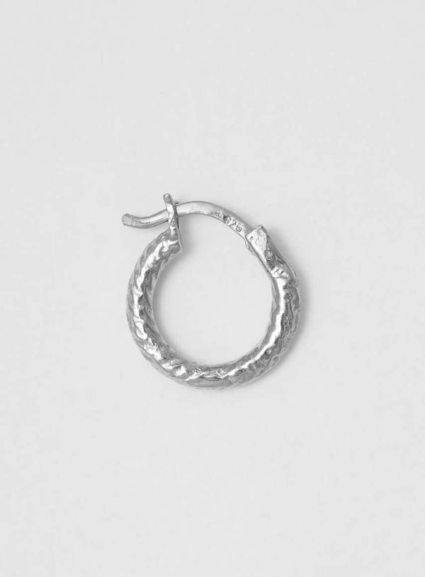 Wire Structured Silver 14 mm Hoop