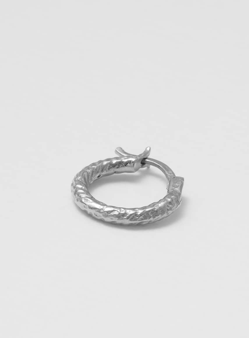 Wire Structured Silver 14 mm Hoop