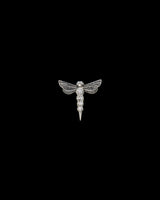 Dragonfly Silver Ear Stud w. Lab-Grown Diamond