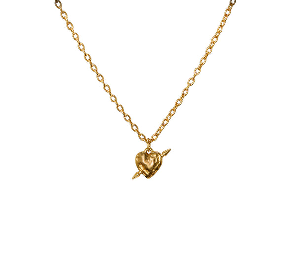 Tiny Tuvstarr's Heart Gold Plated Necklace
