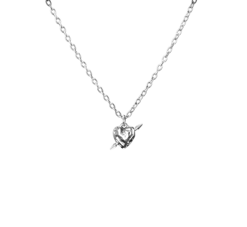 Tiny Tuvstarr's Heart Silver Necklace