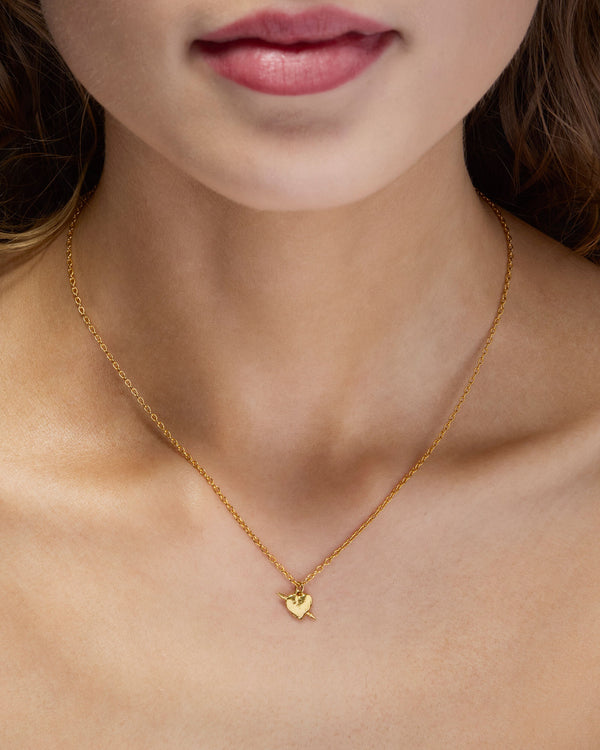 Tiny Tuvstarr's Heart Gold Plated Necklace