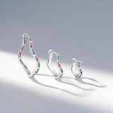 Ellera Waves Large Silver Earrings w. Zirconias