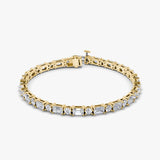 Mixed Shape 14K Guld Tennis Armbånd m. Emerald cut & Rund Brillant Lab-Grown Diamanter