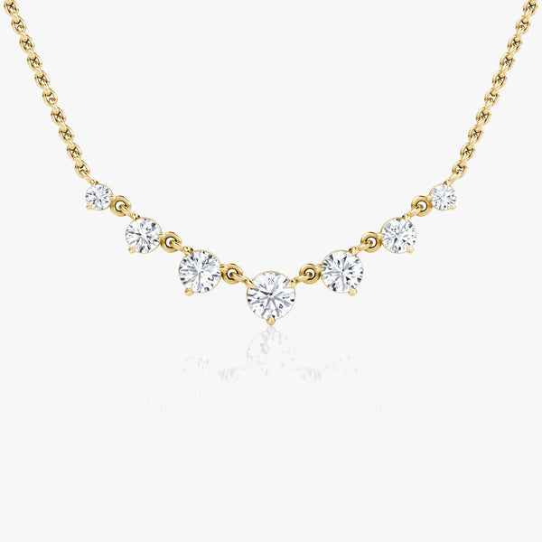 Linked 14K Gold Tennis Necklace w. 0.85ct Lab-Grown Diamonds