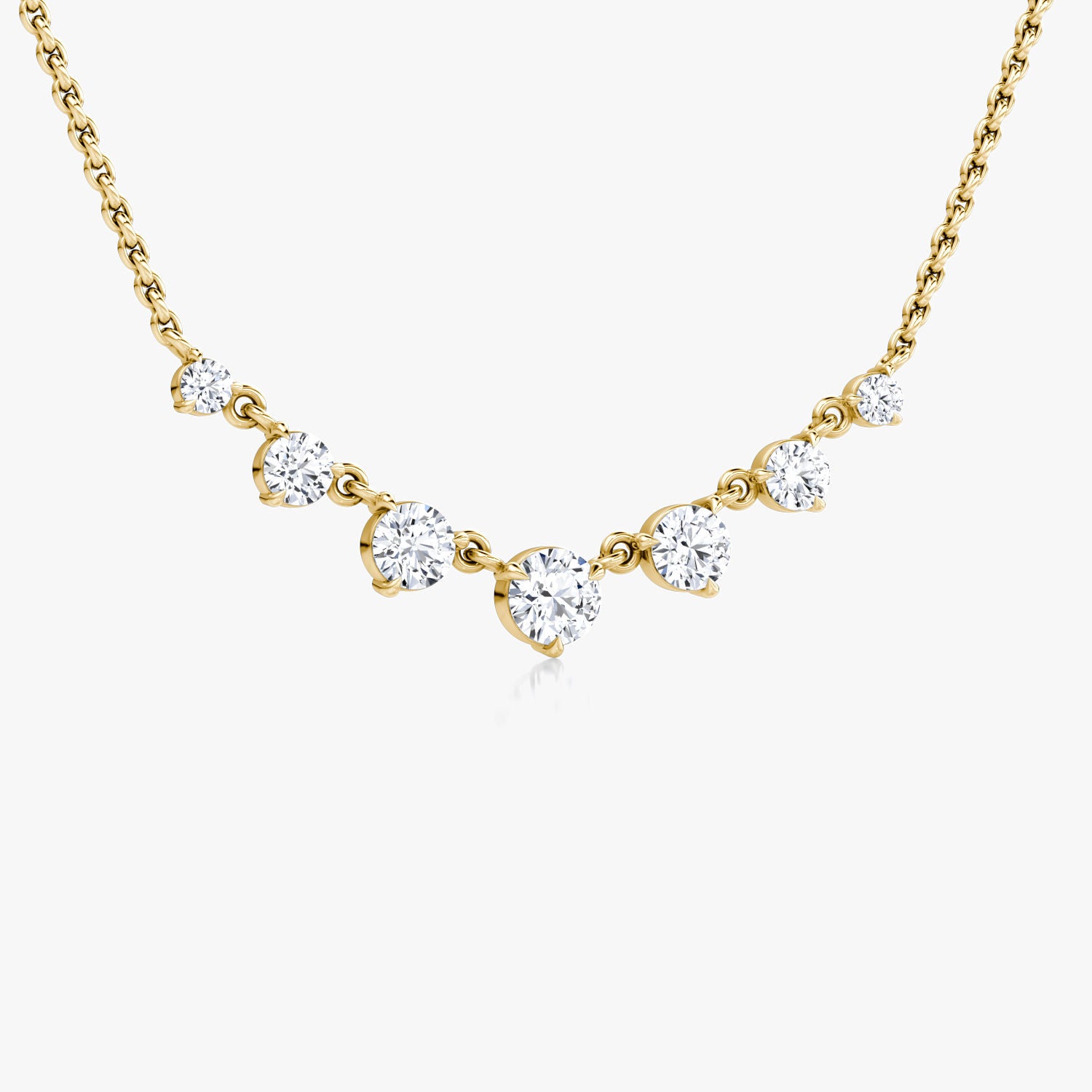 Linked 14K Gold Tennis Necklace w. 0.85ct Lab-Grown Diamonds
