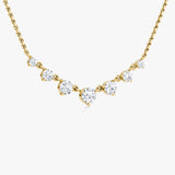 Linked 14K Gold Tennis Necklace w. 0.85ct Lab-Grown Diamonds