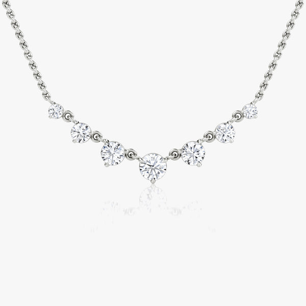 Linked 14K White Gold Tennis Necklace w. 0.85ct Lab-Grown Diamonds