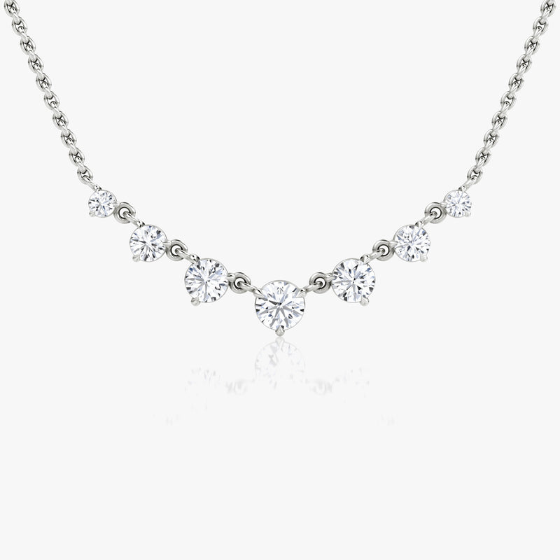 Linked 14K White Gold Tennis Necklace w. 0.85ct Lab-Grown Diamonds