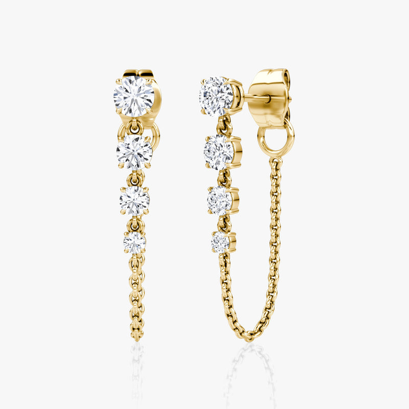 Linked 14K Gold Tennis Earrings w. 1.10ct Lab-Grown Diamonds