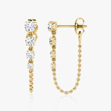 Linked 14K Gold Tennis Earrings w. 1.10ct Lab-Grown Diamonds