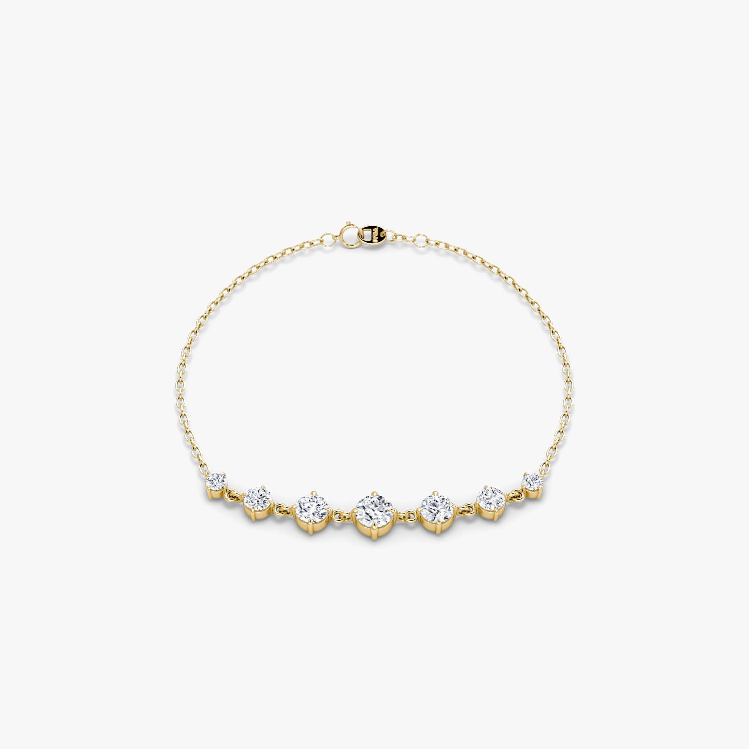 Verknüpft 14K Gold Tennisarmband w. 0,85 CT-Labor-Diamanten