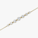 Linked 14K Gold Tennis Bracelet w. 0.85ct Lab-Grown Diamonds